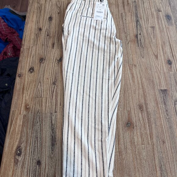 NWT - Zara - Large - Linen Pants - Stripe Cream Colored Pants - Picture 5 of 7